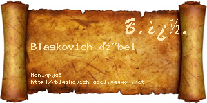 Blaskovich Ábel névjegykártya