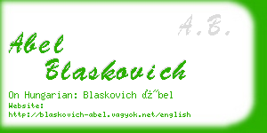 abel blaskovich business card
